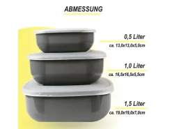 Bestgoodies Vorratsdosen<Vorratsdosen 3er Set Eckig Grau