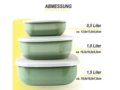 Outlet Bestgoodies Vorratsdosen 9er Set Eckig Grün 3 x 3er