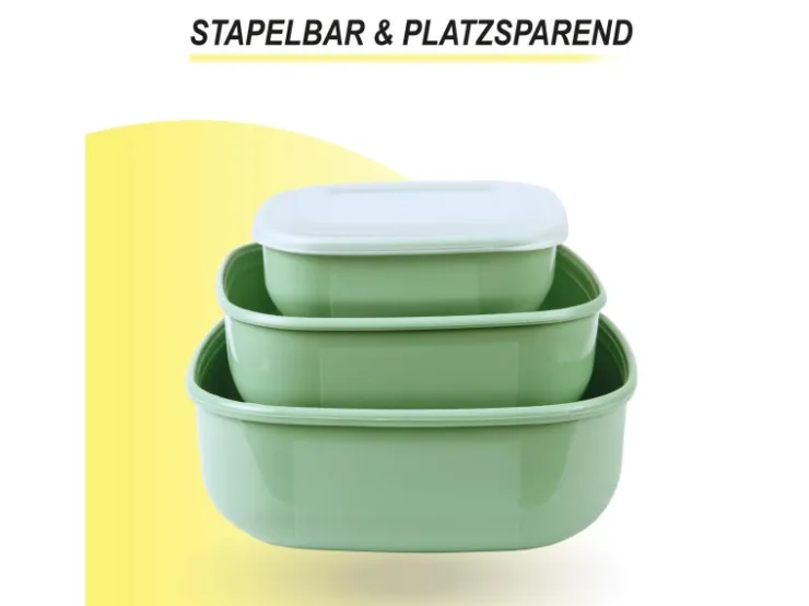 Outlet Bestgoodies Vorratsdosen 9er Set Eckig Grün 3 x 3er