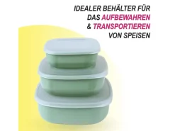 Outlet Bestgoodies Vorratsdosen 9er Set Eckig Grün 3 x 3er