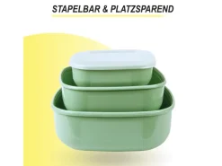 Discount Vorratsdosen 3er Set Eckig Grün Vorratsdosen|Vorratsbehälter