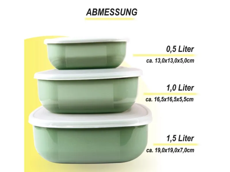 Discount Vorratsdosen 3er Set Eckig Grün Vorratsdosen|Vorratsbehälter