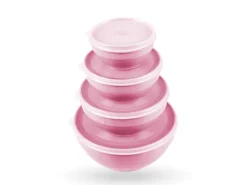 Discount Vorratsdosen 8er Set Rund Rosa 2 x 4er Vorratsdosen|Vorratsbehälter