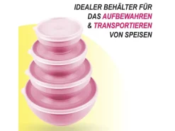 Discount Vorratsdosen 8er Set Rund Rosa 2 x 4er Vorratsdosen|Vorratsbehälter