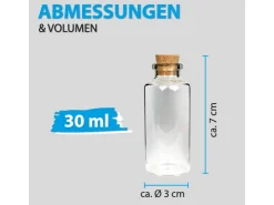 Bestlivings Geschirr<Fläschchen Glas mit Korken 30ml 12er Pack
