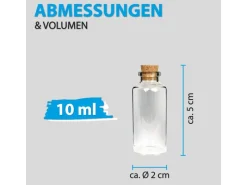 Fläschchen Glas mit Korken 12er Pack Mix 2 x 50ml & 4 x 10 ml & 6 x 30 ml Geschirr