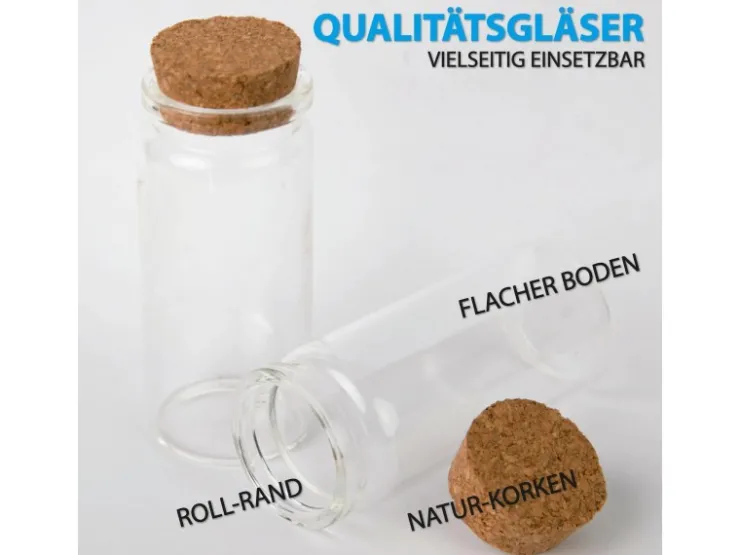 Best Bestlivings Fläschchen Glas mit Korken 10ml 12er Pack