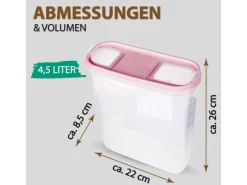 Sale Frischhaltebox Schüttdose 4,5 Liter 4er Pack Altrose Vorratsdosen|Vorratsbehälter
