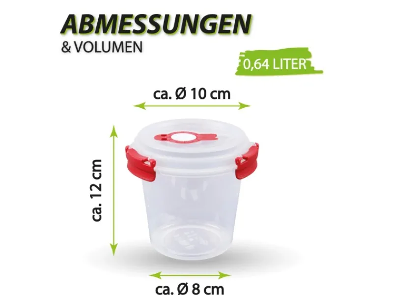Frischhaltebox 0,64L Joghurt Im Set Rot 4er Pack Vorratsdosen|Vorratsbehälter