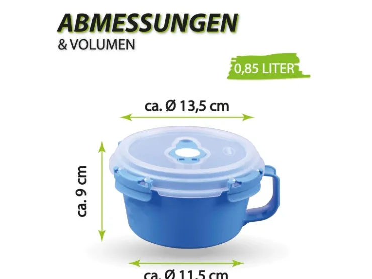 Sale Bestlivings Frischhaltebox Mit Deckel Fresh System 0,85 Liter Frühstücksschale Blau