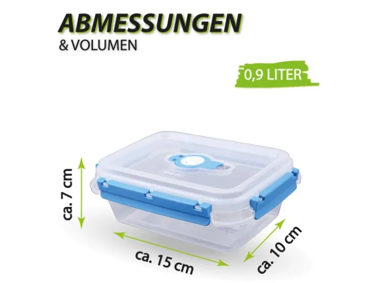 Bestlivings Vorratsdosen|Vorratsbehälter<Frischhaltebox Mit Deckel Fresh System 0,9 Liter Lunchbox Blau