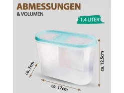 Hot Frischhaltebox Schüttdose 1,4 Liter 2er Pack Türkis Vorratsbehälter|Vorratsdosen