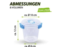 Sale Bestlivings Frischhaltebox Mit Deckel Fresh System 0,64 Liter Joghurt Dose Blau