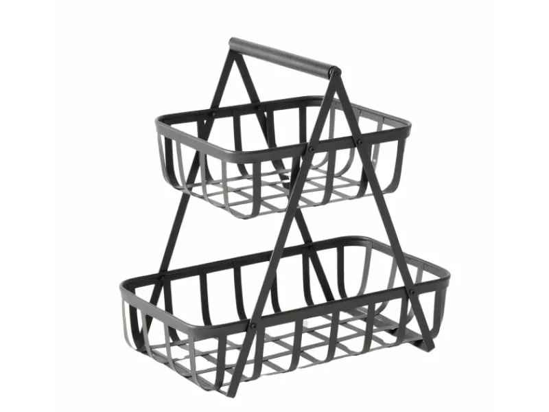 Etagere Lennja 37 cm x 23 cm x 36,5 cm Schwarz Küchen-Ordnungssysteme