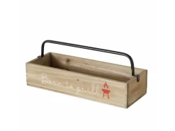 New Tablett BBQ 15,5 cm x 15,5 cm x 41 cm Braun Küchen-Ordnungssysteme