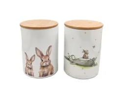 Clearance Vorratsdose Knuffi Groß 16 cm x 12 cm x 16 cm Weiß Vorratsdosen|Vorratsbehälter