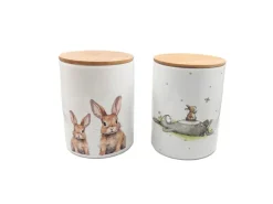 Discount Vorratsdose Knuffi Klein 14 cm x 10 cm x 14 cm Weiß Vorratsdosen|Vorratsbehälter