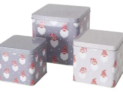 Best Boltze Xmas Vorratsdose Knuffel 3er-Set Grau