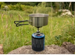 New Trekking-Geschirrset 3-teilig Silber-Schwarz Pfannen