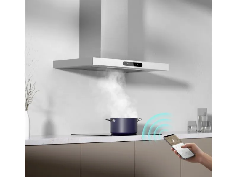 New CIARRA Dunstabzugshaube A+++ 650 m³/h 90 cm WIFI-APP Touch Control VM9102W Inselhauben|Dunstabzugshauben-Filter