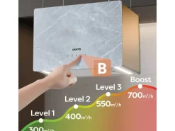 New CIARRA Dunstabzugshaube A+++ 700 m³/h WIFI APP & Touch-Bedienung Inselhaube VM4850W Inselhauben|Kücheninseln