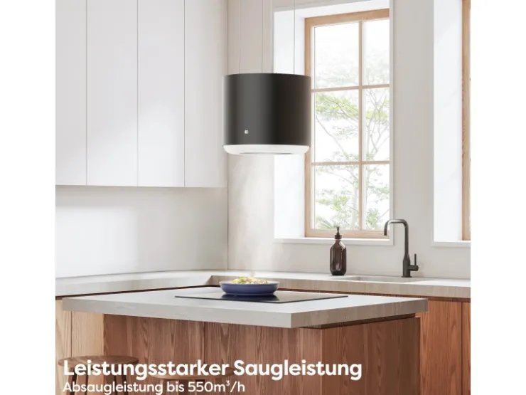 New CIARRA Dunstabzugshaube A+ 550 m³/h WIFI APP & Touch-Bedienung Inselhaube VM4838B
