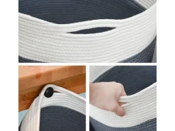 New DuneDesign Aufbewahrungskorb aus Baumwolle 50 Liter Ø 38 x 46 cm