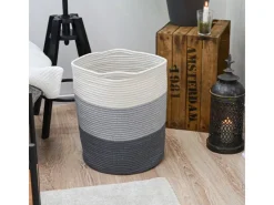New DuneDesign Aufbewahrungskorb aus Baumwolle 50 Liter Ø 38 x 46 cm