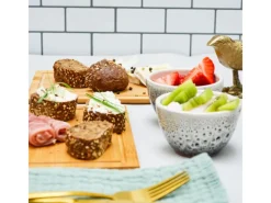 Sale 6er Set Frühstücksbrettchen 22 x 15 cm aus Bambus Eckig Schneidebretter|Küchenhelfer