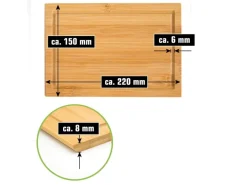 Sale 6er Set Frühstücksbrettchen 22 x 15 cm aus Bambus Eckig Schneidebretter|Küchenhelfer