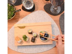 Discount 4er Set Japanisches Sushi Brett 27 x 16 x 4 cm mit Schälchen Küchenhelfer