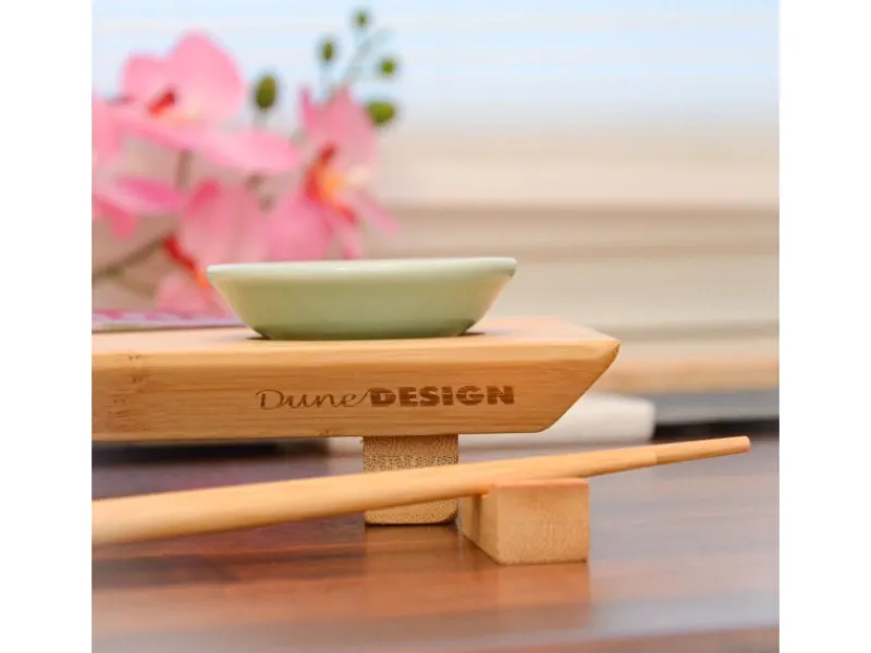 2er Set Japanisches Sushi Brett 27 x 16 x 4 cm mit Schälchen Küchenhelfer