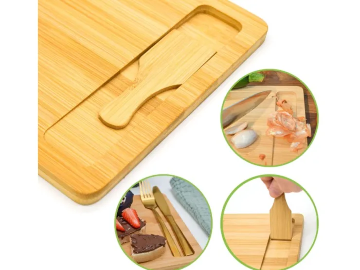 DuneDesign Schneidebretter|Küchenhelfer<2er Set Schneidebrett 30 x 22 cm mit Auffangschale