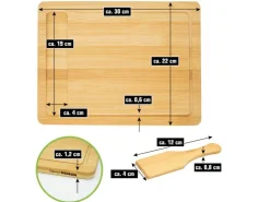 DuneDesign Schneidebretter|Küchenhelfer<2er Set Schneidebrett 30 x 22 cm mit Auffangschale