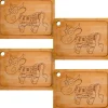 Online 4er Set Steakteller aus Bambus 33 x 23 x 2cm Motiv Comic-Kuh Küchenhelfer|Schneidebretter