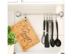 Online 4er Set Steakteller aus Bambus 33 x 23 x 2cm Motiv Comic-Kuh Küchenhelfer|Schneidebretter