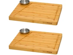 Best DuneDesign Raclette Teller Set mit Dipschale für 2 Personen 30 x 25 cm