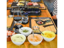 Best DuneDesign Raclette Teller Set mit Dipschale für 2 Personen 30 x 25 cm