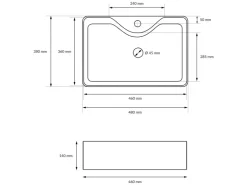Clearance ECD Germany Design Waschbecken Waschtisch 480 x 380 x 140 mm inkl Ablaufgarnitur