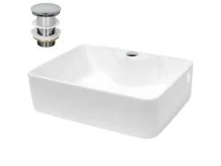 Clearance ECD Germany Design Waschbecken Waschtisch 480 x 380 x 140 mm inkl Ablaufgarnitur