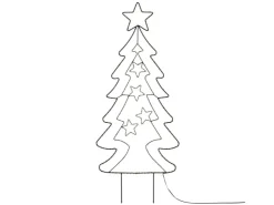 ECD Germany Töpfe<LED Gartenstecker Weihnachtsbaum 87cm 90 LEDs Warmweiß 6 Std Timer