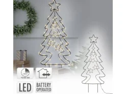 ECD Germany Töpfe<LED Gartenstecker Weihnachtsbaum 87cm 90 LEDs Warmweiß 6 Std Timer