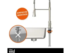 Eisl Spültischarmatur Leon mit herausziehbarer Geschirrbrause optik Einhebelmischer