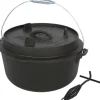 Discount EL Fuego Dutch-Oven Gusseisen 11,4 l Deckel 2,2 l Schwarz