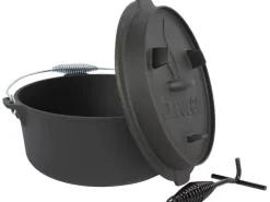 Discount EL Fuego Dutch-Oven Gusseisen 11,4 l Deckel 2,2 l Schwarz