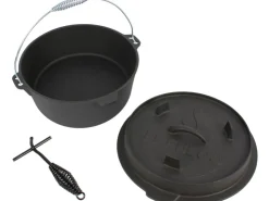 Discount EL Fuego Dutch-Oven Gusseisen 11,4 l Deckel 2,2 l Schwarz