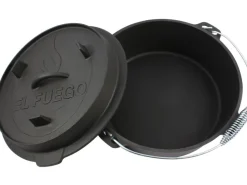 Discount EL Fuego Dutch-Oven Gusseisen 11,4 l Deckel 2,2 l Schwarz