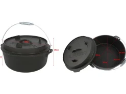 Discount EL Fuego Dutch-Oven Gusseisen 11,4 l Deckel 2,2 l Schwarz