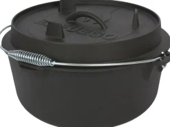 Hot Dutch-Oven Gusseisen 7,2 l Deckel 1,8 l Schwarz Herde