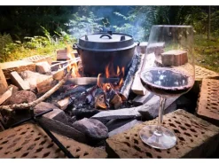 Hot Dutch-Oven Gusseisen 7,2 l Deckel 1,8 l Schwarz Herde